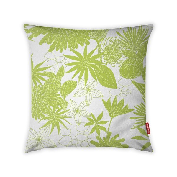 Față de pernă cu amestec din bumbac Vitaus Jungle Verde, 43 x 43 cm, verde lime - alb