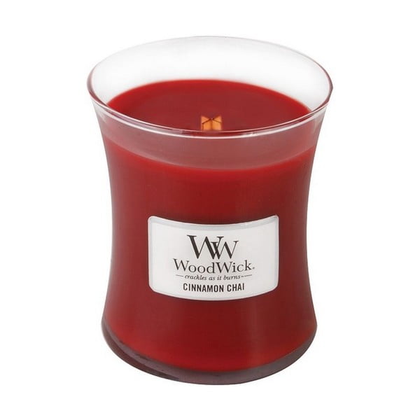 Lumânare parfumată WoodWick, cu aromă de scorțișoară și vanilie, 55 ore