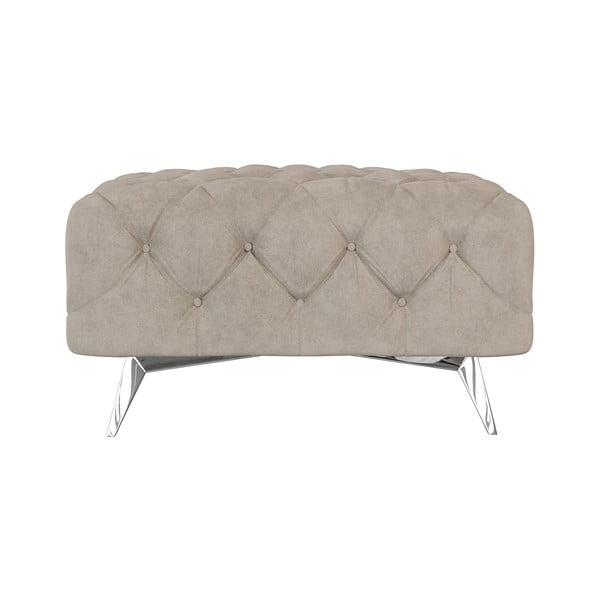 Taburet grej cu tapițerie din catifea Chelsea – Ropez