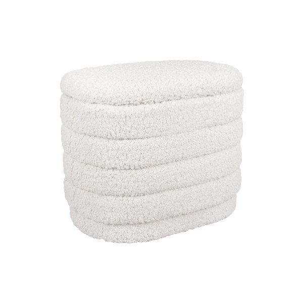 Puf oval cu spațiu de depozitare Leitmotiv Cuddly, alb-image-4