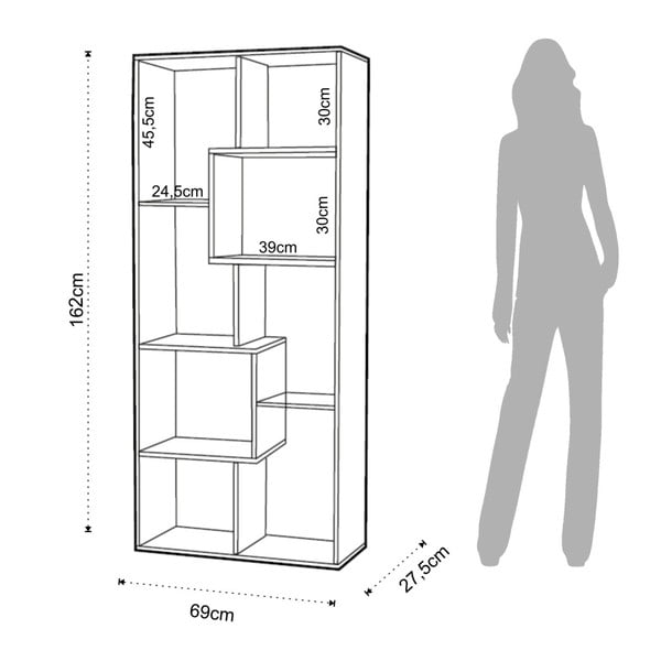 Bibliotecă Tomasucci Random Andrea, 160 x 69 x 27,5 cm-image-4