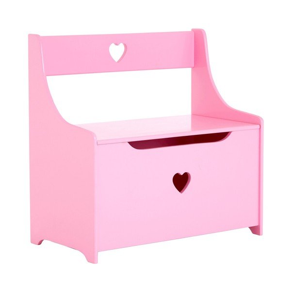 Dulap pentru copii roz cu bancă 60x62x34 cm Pink Heart – Premier Housewares