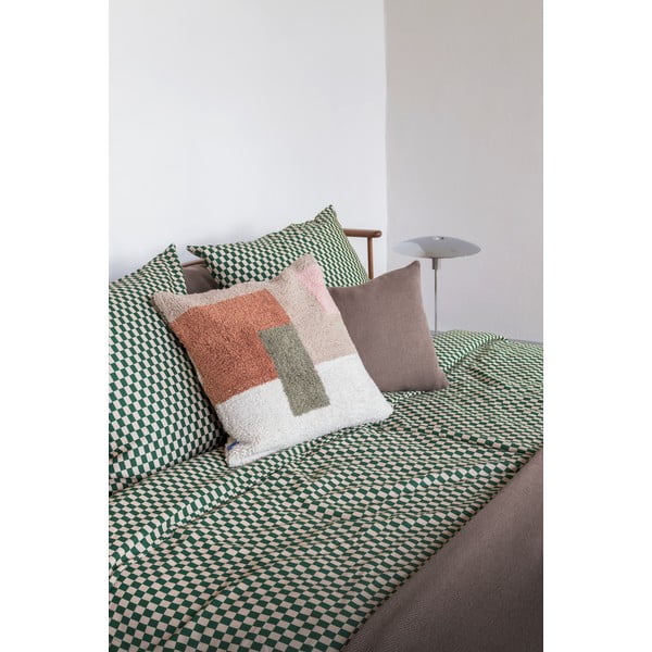 Lenjerie de pat verde/bej din bumbac satinat pentru pat de o persoană 140x200 cm Mini – Mette Ditmer Denmark-image-2