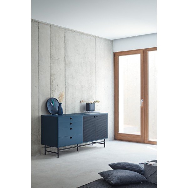Comodă Teulat Punto, lungime 150 cm, negru-albastru-image-1