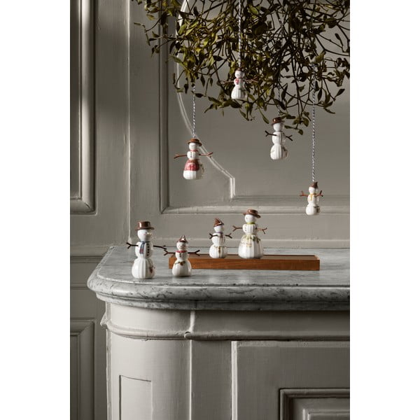 Ornament de Crăciun pictat manual din porțelan ø 4 cm Hammershøi Snowman – Kähler Design-image-3