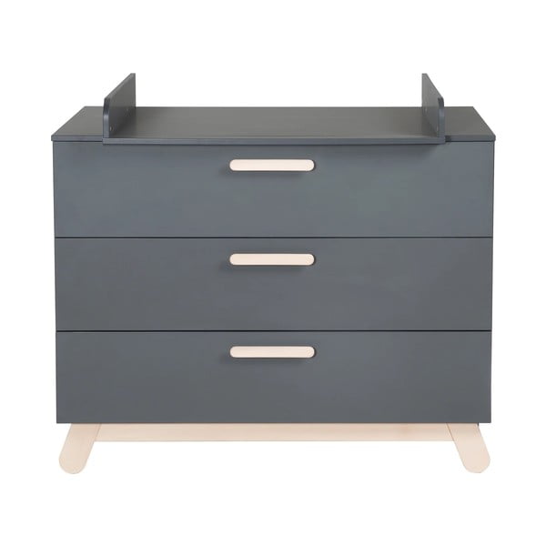 Comodă de copii gri antracit joasă cu masă de schimbat 117x103 cm Jara – Roba-image-3