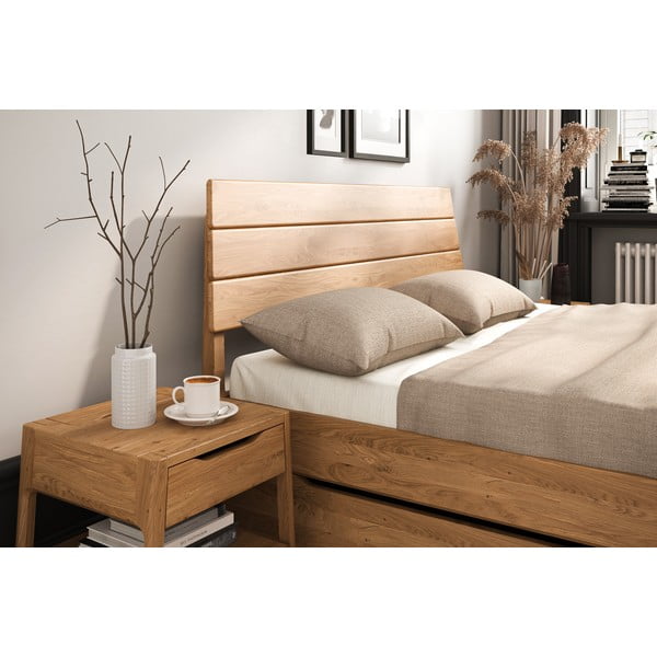 Pat matrimonial în culoare naturală din lemn   de stejar 200x200 cm Twig – The Beds-image-4