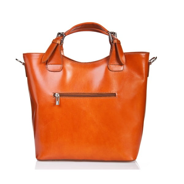 Geantă din piele Massimo Castelli Valeria, maro - portocaliu-image-1