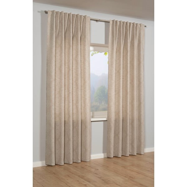 Draperie bej blackout, termoizolantă din jacquard 140x245 cm Ornament – Sehlbach-image-1