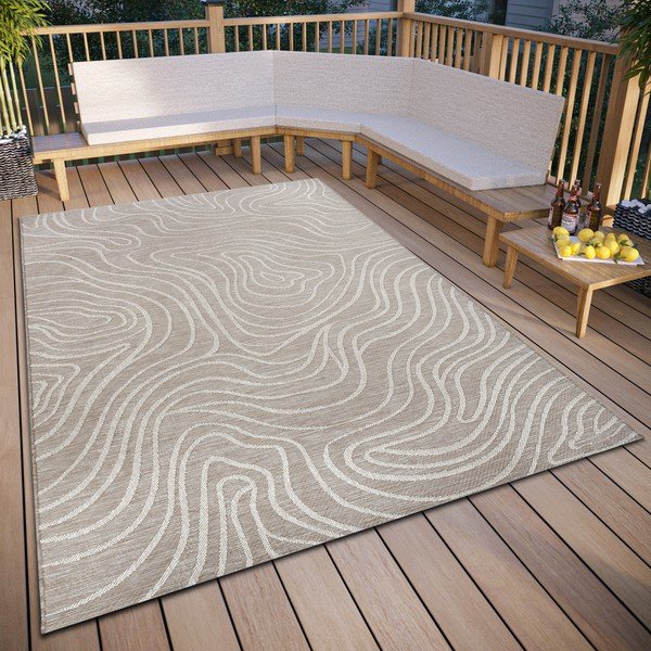 Covor de exterior bej 155x230 cm – Elle Decoration-image-1