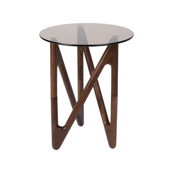 Măsuță auxiliară rotundă cu blat din sticlă ø 40 cm Naia – Dutchbone