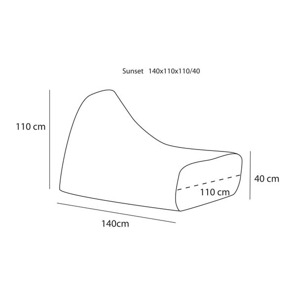 Pouf mare Poufomania Sunset, bej-gri cu detalii bleumarin-image-1