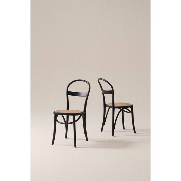 Scaune de dining negre 2 buc. din lemn de mesteacăn Rippats – Jotex-image-1