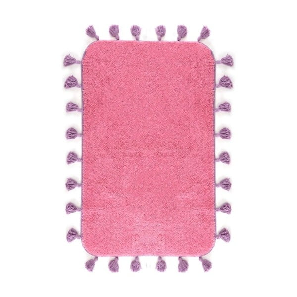 Covoraș din bumbac pentru baie Greg, 60 x 90 cm, roz