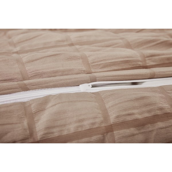 Lenjerie de pat maro din țesătură crep pentru pat de o persoană 140x200 cm Naomi – My House-image-2