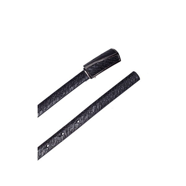 Curea din piele pentru femei Ferruccio Laconi Palas, lungime 85 cm, negru-image-2