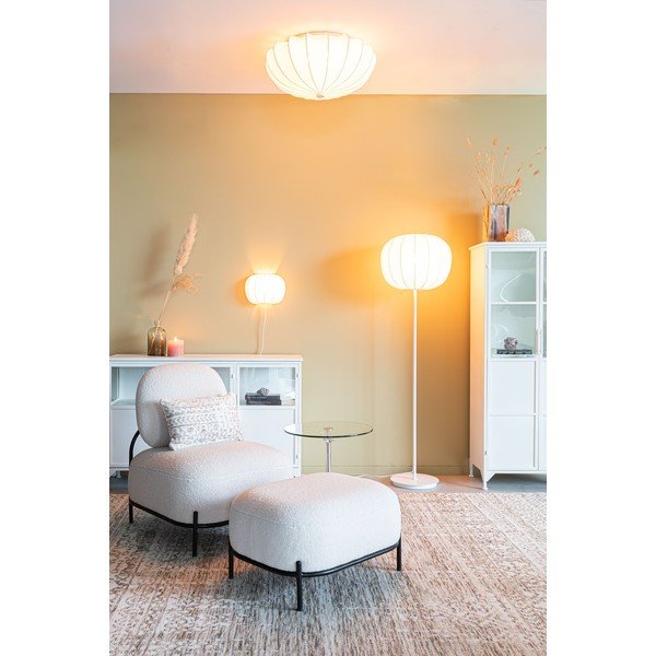 Lampadar alb cu abajur textil (înălțime 160 cm) Shem – White Label-image-2