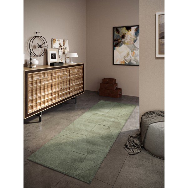 Covor tip traversă verde țesut manual din lână 80x250 cm Ursule – Villeroy&Boch-image-1