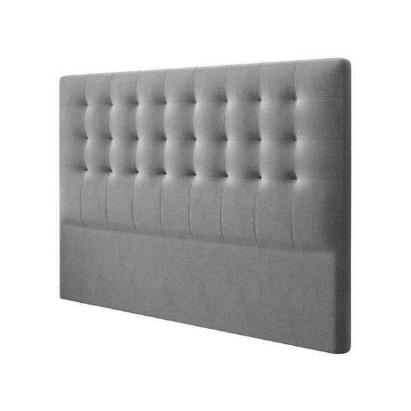 Tăblie pentru pat cu tapițerie de catifea Windsor & Co Sofas Athena, 140 x 120 cm, gri-image-2