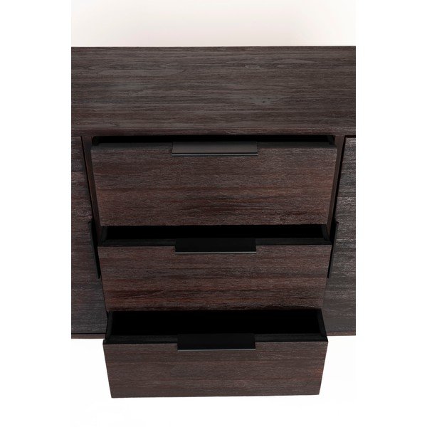 Comodă maro joasă din lemn de tec 135x82 cm Webster – White Label-image-4