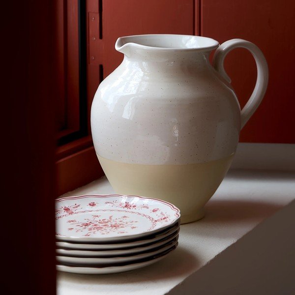 Farfurie roșie/albă pentru desert  din gresie ø 17 cm Vila – Costa Nova-image-2