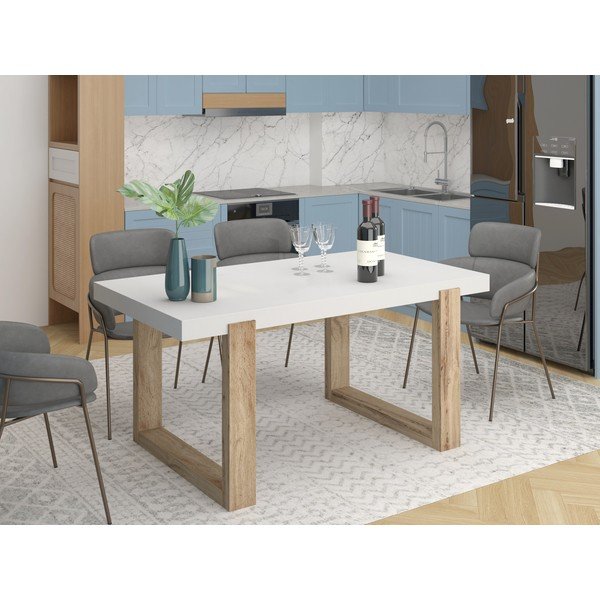 Masă de dining albă 90x160 cm Solid – Støraa-image-2