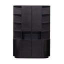 Bibliotecă modulară neagră din lemn masiv de pin 156x210 cm Finca – WOOOD