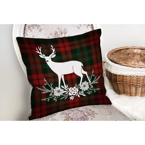 Față de pernă din material textil 43x43 cm  cu model de Crăciun – Mila Home-image-2