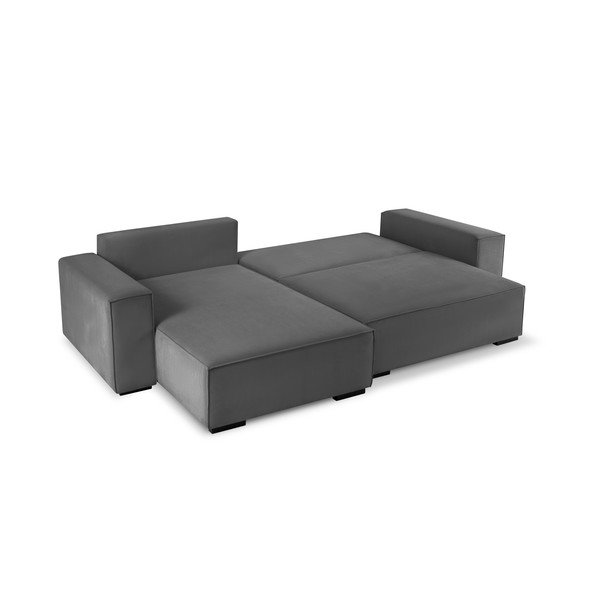 Colțar externsibil variabil din catifea Mazzini Sofas Azalea, gri închis-image-4