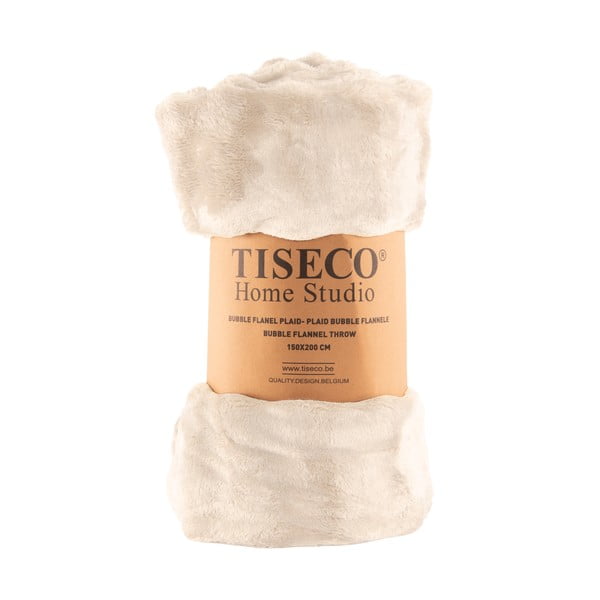 Pătură fildeș din micropluș/cocolino 150x200 cm Wave – Tiseco Home Studio-image-4