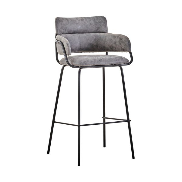 Scaun de bar negru/gri tapițat Tamzin – Premier Housewares