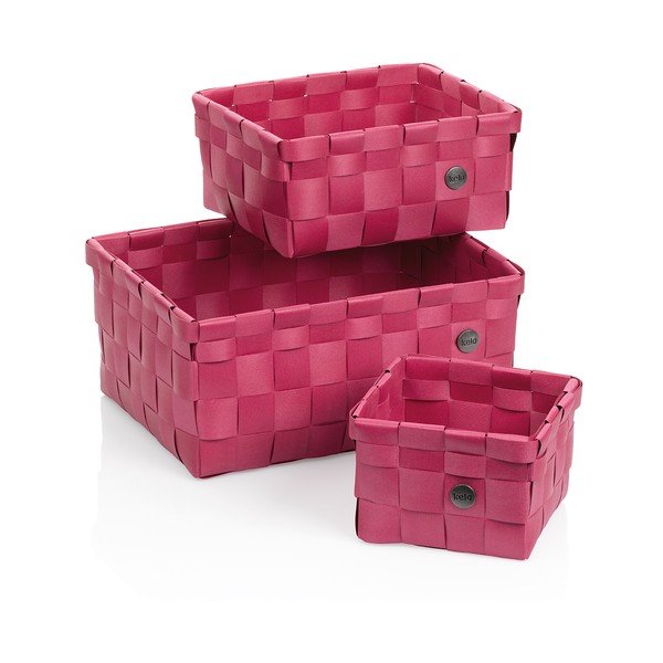 Set 3 coșuri de depozitare Kela Neo, roz