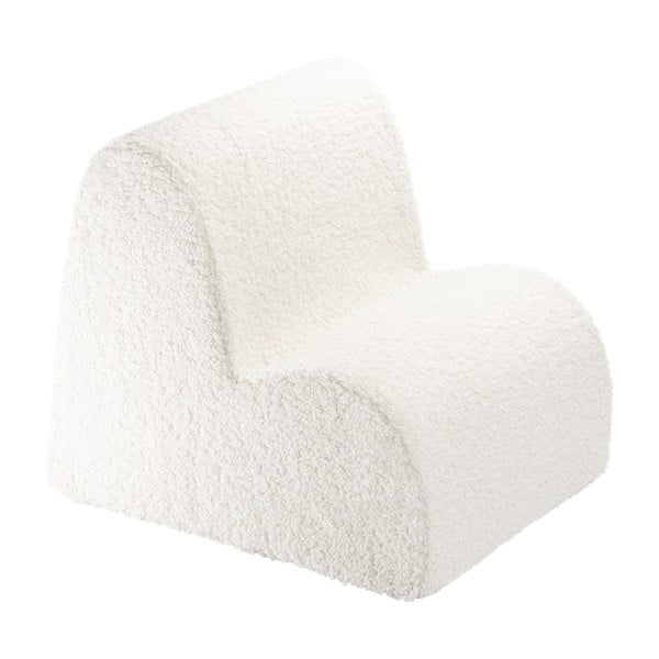 Fotoliu de copii crem cu tapițerie din țesătură bouclé Cloud – Wigiwama