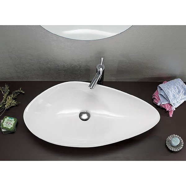 Chiuvetă albă din ceramică 74x38,5 cm Ovali – Sapho-image-1