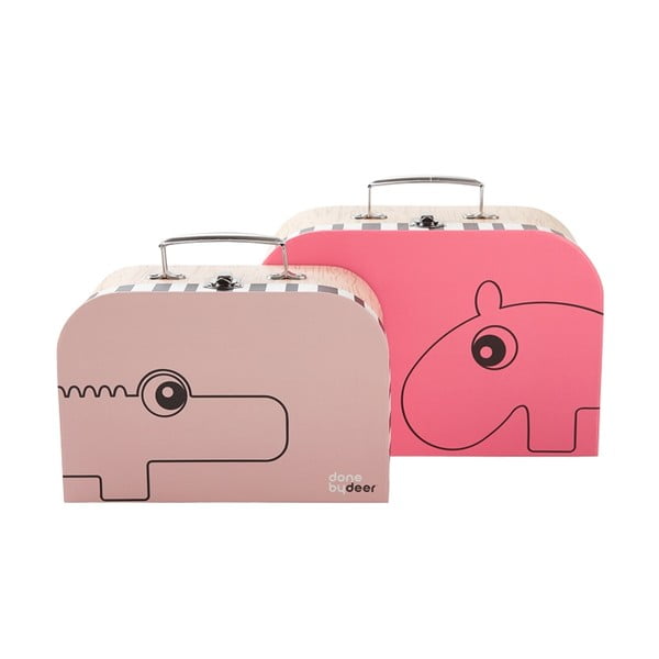 Set 2 valize mici Suitcase, roz