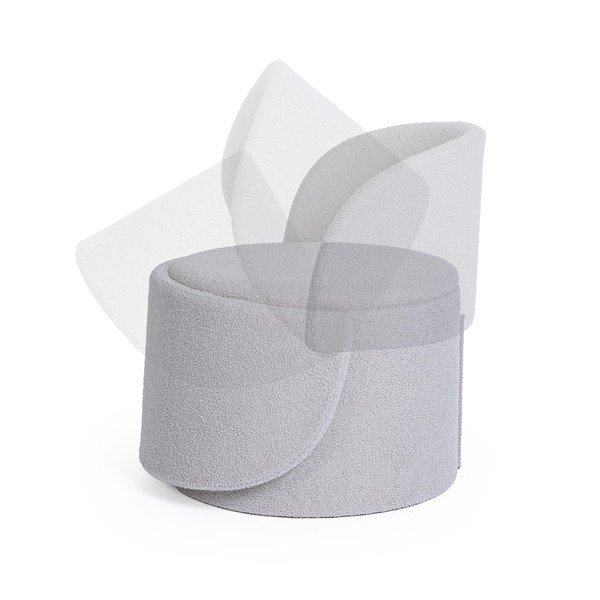 Puf gri deschis cu tapițerie din țesătură bouclé Anthea – Yes Everyday-image-1