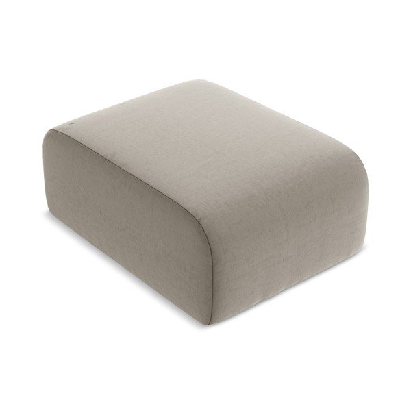 Taburet maro deschis cu tapițerie din catifea Lani – Makamii-image-1