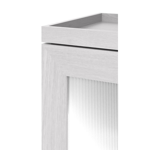 Dulap de baie din lemn de stejar Wireworks Mezza, alb-image-1