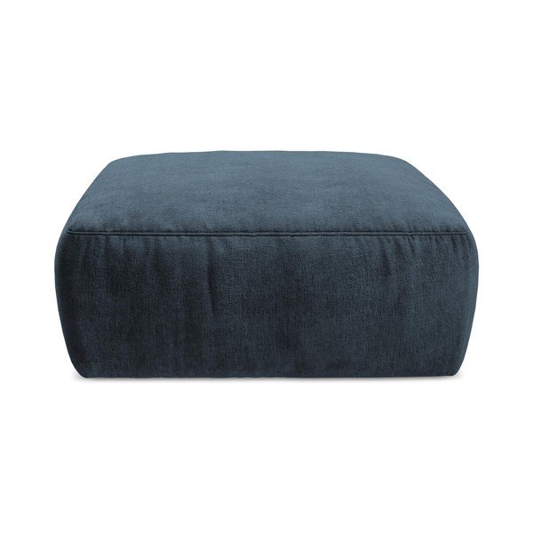 Taburet albastru închis cu tapițerie din chenille Kuki – Makamii