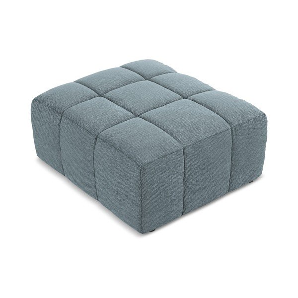 Taburet albastru cu tapițerie din țesătură bouclé Aloha – Makamii-image-2