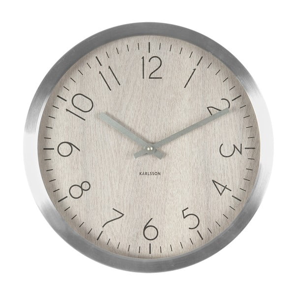 Ceas de perete Present Time Wood Charm XL, alb
