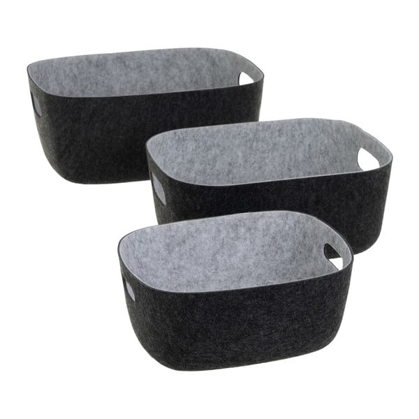Coșuri de depozitare 3 buc. din material textil 36x28x16 cm – Casa Selección