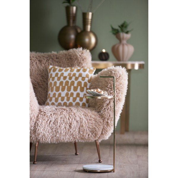 Măsuță auxiliară rotundă cu blat din marmură ø 26 cm Leda – Light & Living-image-1