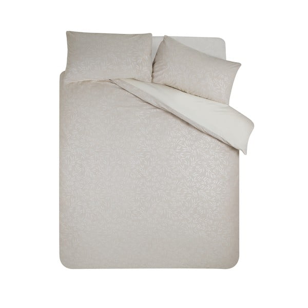 Lenjerie de pat grej din jacquard pentru pat dublu, extinsă 230x220 cm Corded Leaves – Catherine Lansfield