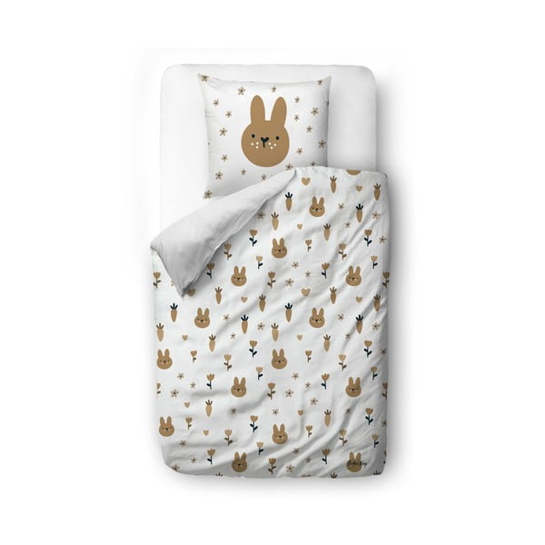Lenjerie de pat pentru copii din bumbac satinat pentru pat de o persoană 135x200 cm Sweet Bunnies – Butter Kings