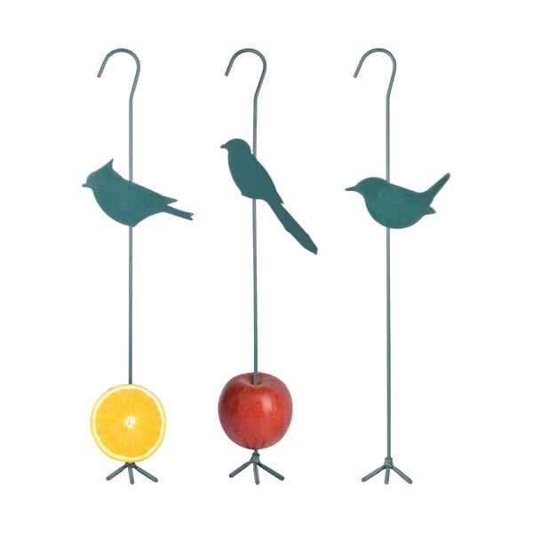 Set 3 hrănitoare din metal pentru păsări Esschert Design, albastru