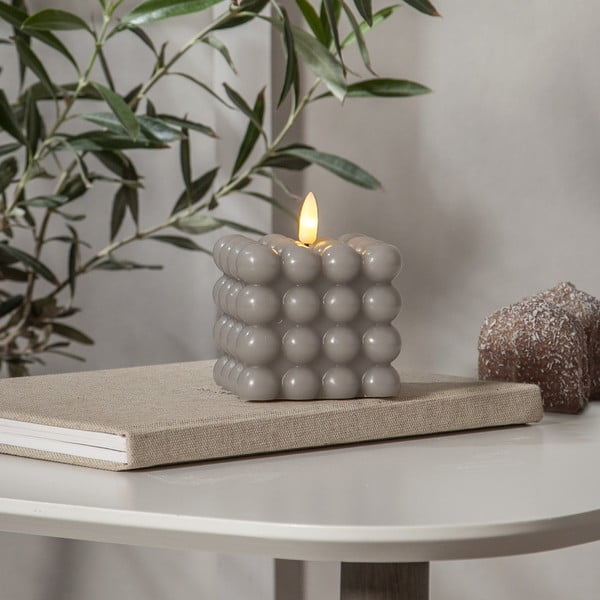 Lumânare cu LED din ceară gri Star Trading Flamme Dot, înălțime 9,5 cm-image-1