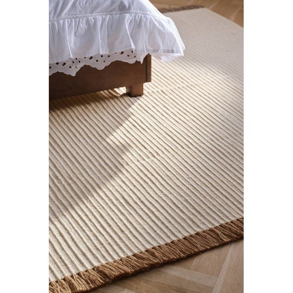 Covor crem țesut manual din amestec de bumbac 200x300 cm Channa – Jotex-image-1