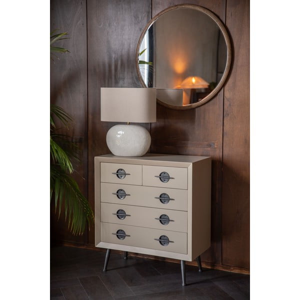 Comodă bej din lemn de arbore de cauciuc 86x86x40 cm Edson – Dutchbone-image-1