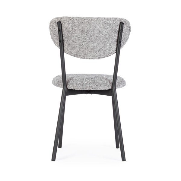 Scaun de dining gri deschis tapițat Ludmilla – Bizzotto-image-4